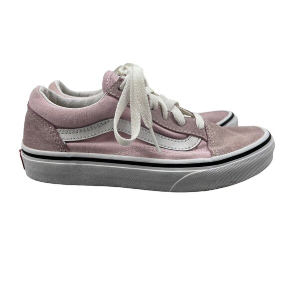 Vans Old Skool Sneakers Youth 2 Pink Suede & Canvas Low Top Skateboarding Shoes - Picture 1 of 12